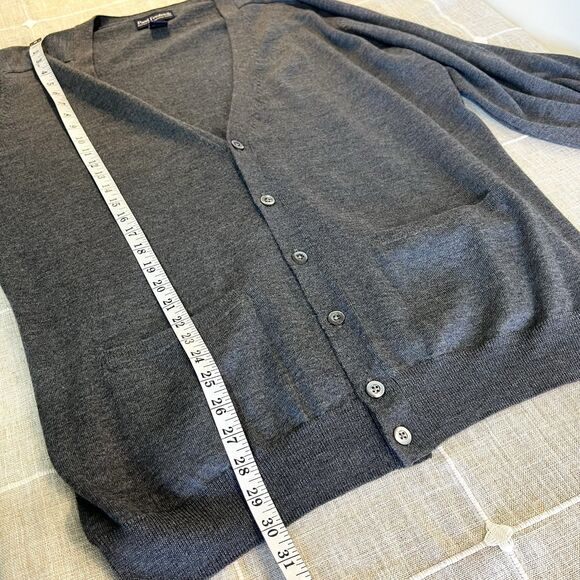 Paul Fredrick Cardigan Gray 100% Merino Wool Men’s XL - Picture 8 of 8